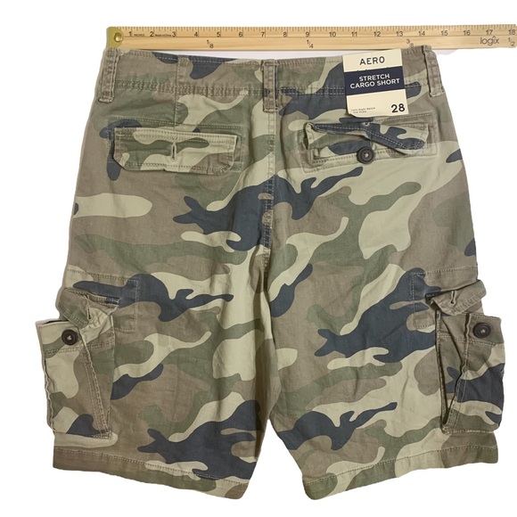 AERO Camouflage Stretch Cargo Shorts Men Size 28W NWT Inseam 9.5” - Picture 4 of 8